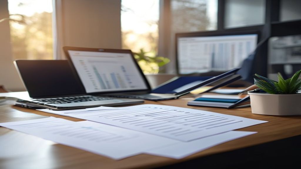 Small business owner using accounting software to manage finances and track expenses