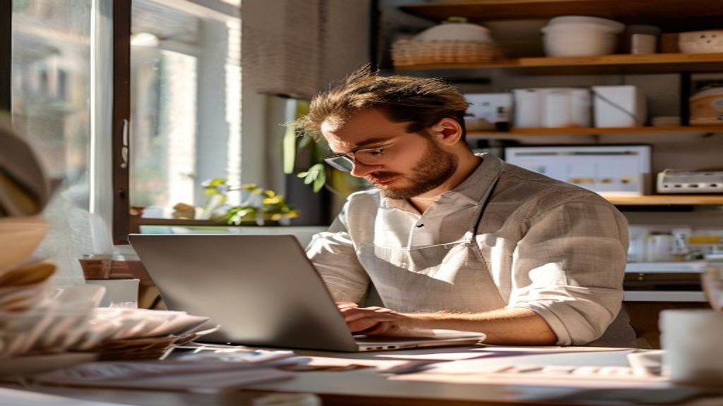 Small business owners using intuitive bookkeeping software to track expenses, invoices, and cash flow efficiently.