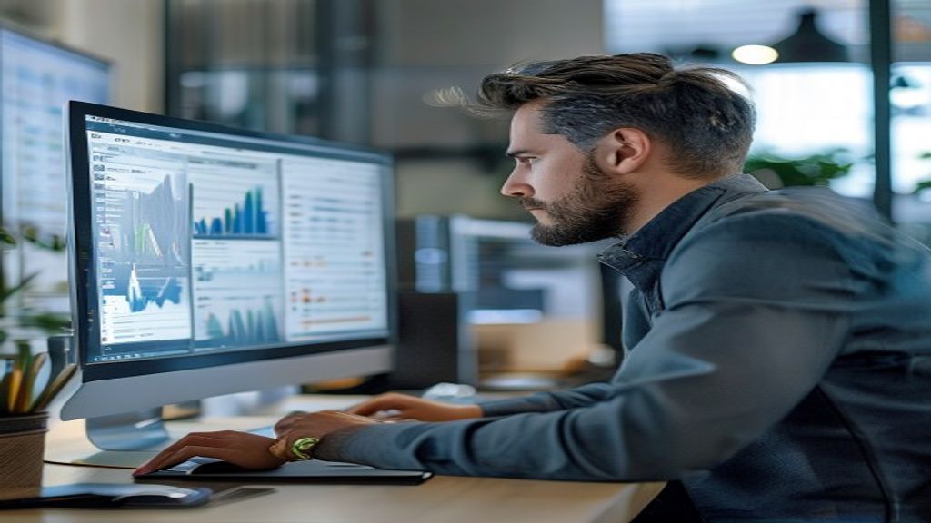 Automated payroll computer software streamlining payment processing for businesses