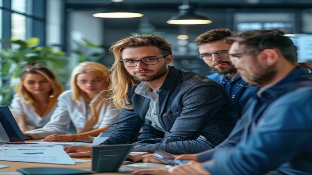 A diverse team collaborates on a digital dashboard, assigning and tracking tasks in real-time.